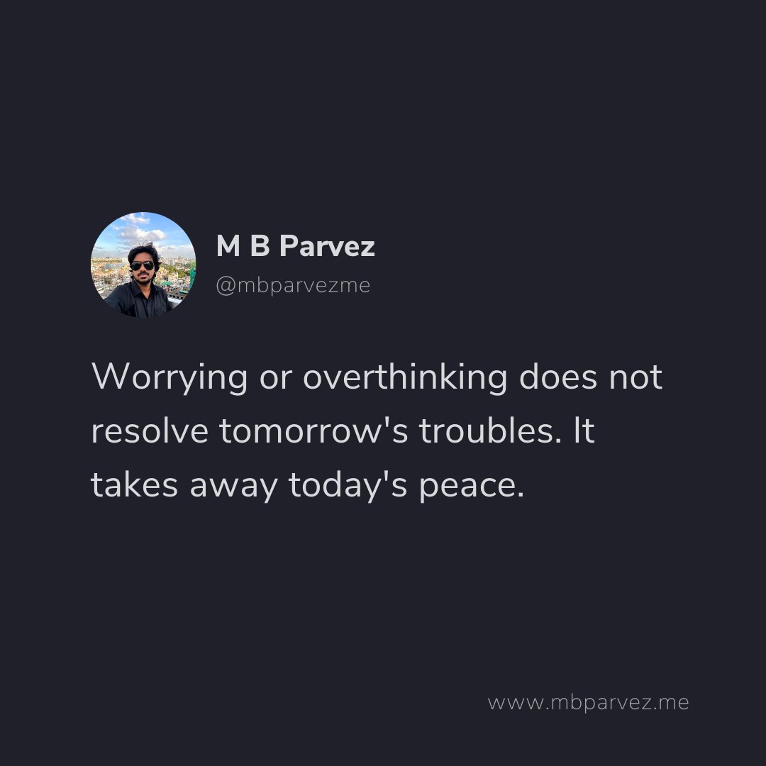 mbparvezme's tweet photo. Do you agree?
#worry #overthinking #stress #anxiety #mentalhealth #selfcare #mindfulness #meditation #positivity #professional #inspirational #happiness #lifequotes #fearless #bepositive #mindsetmatters #growthmindset #empowerment #selfimprovement #personalimprovement https://t.co/UaeRbZesk3
