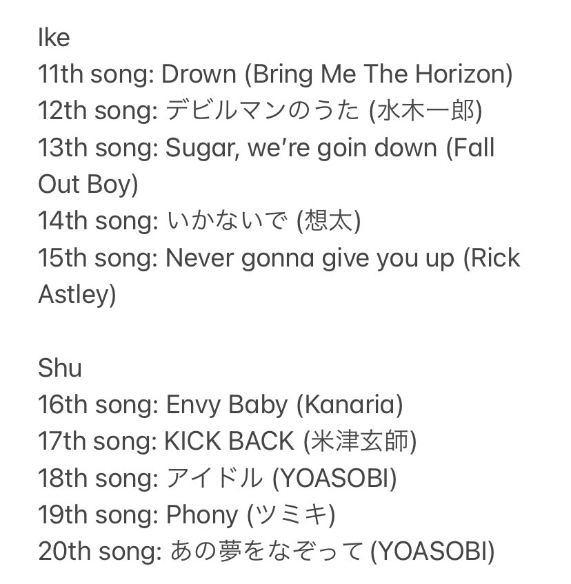 cheukdabom's tweet photo. #VirtualFes #VirtualToHK
GOODNESS GRACIOUS I MADE A MISTAKE WITH THE PREVIOUS TWEET ON SET LISTS
I corrected the set lists
Hereβs the correct one *kneels down* Gomennasorry I was wrong https://t.co/6AJ1AFgME3