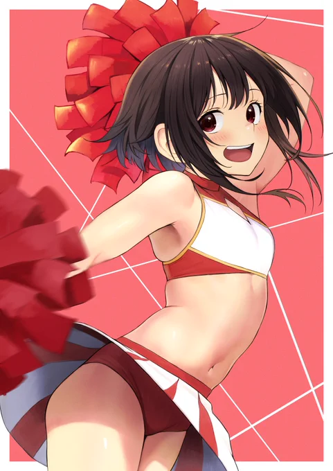 『チアめぐ』 #見た人も無言で赤の何かを上げる 