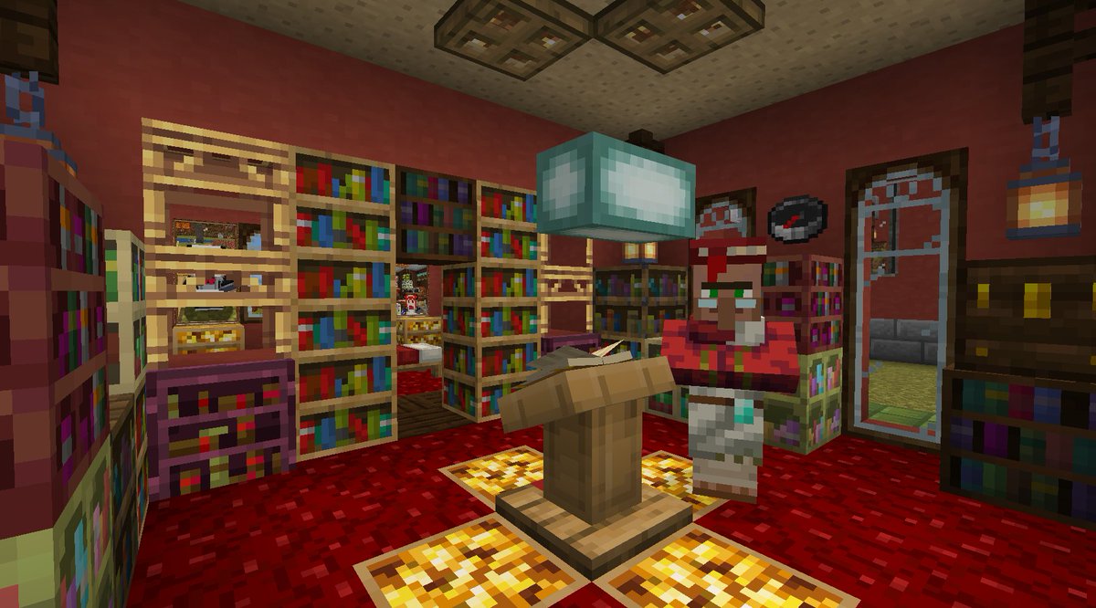 ComanHoliday's tweet photo. #Minecraft #CreateMod #QuarkMod 
入ってすぐは仕事部屋で、やはり本棚いっぱいの部屋ですねｗ
３、４枚目、奥は寝所となっていて、
奥の突き当りの窓はフェイクです(*•̀ᴗ•́*)و ̑̑ https://t.co/HgEjVQ5ZYB