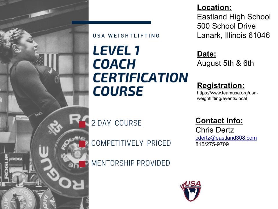 We will be hosting a @USWeightlifting Level 1 Certification course in a couple weeks! Registration link: usaweightlifting.sport80.com/public/wizard/…
