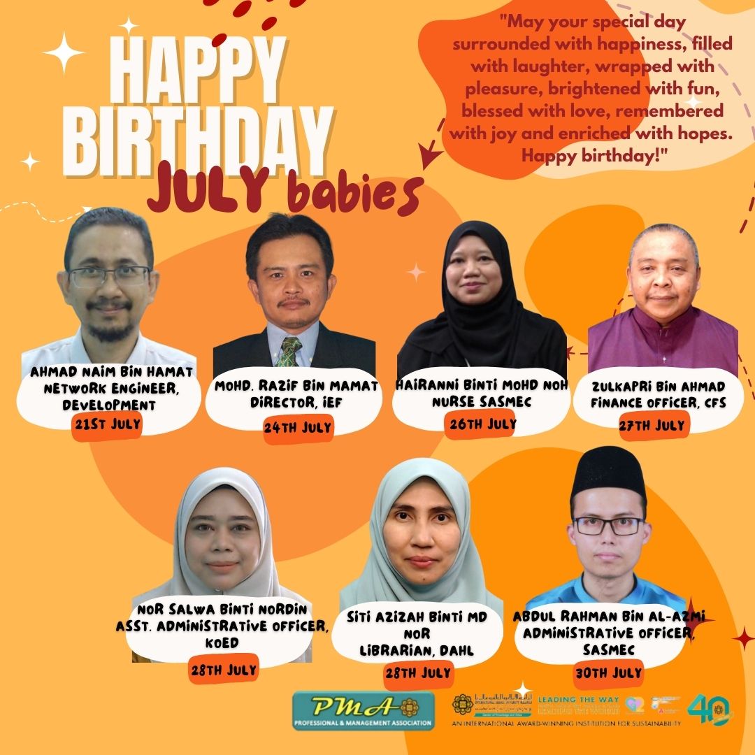 PMAFeedback's tweet photo. HAPPY BIRTHDAY, JULY BABIES!

PMA wishes all July babies a happy birthday celebration filled with love and prosperity.
May Allah shower His blessings on you today and beyond. Happy birthday to you from a heart that cares.

#pmaiium
#togetherweprosper https://t.co/I8SedVgQBD