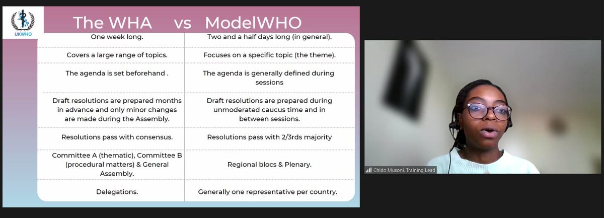 AcademyModelWHO's tweet image. Highlights from the @UKModelWHO Academy Training Session today led by @Neha_Knd &amp;amp; Chido.

Well done to the members of the Training team @oj_nugwa_, @MichaelisDavis 

#WHOAcademy #Training