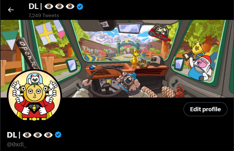 0xdl_'s tweet photo. GMGN!👁️👁️👁️
Just got my blue checkmark! Thanks @elonmusk 

@MocaverseNFT pfp with @KaKarbom banner! 
Want to know more about what #MocaFam enjoying &amp;  background of the #KartParty? Check out thread attached below!🧵

#Mocalized #GameFiStrongTogether https://t.co/Oms1PyHpV8
