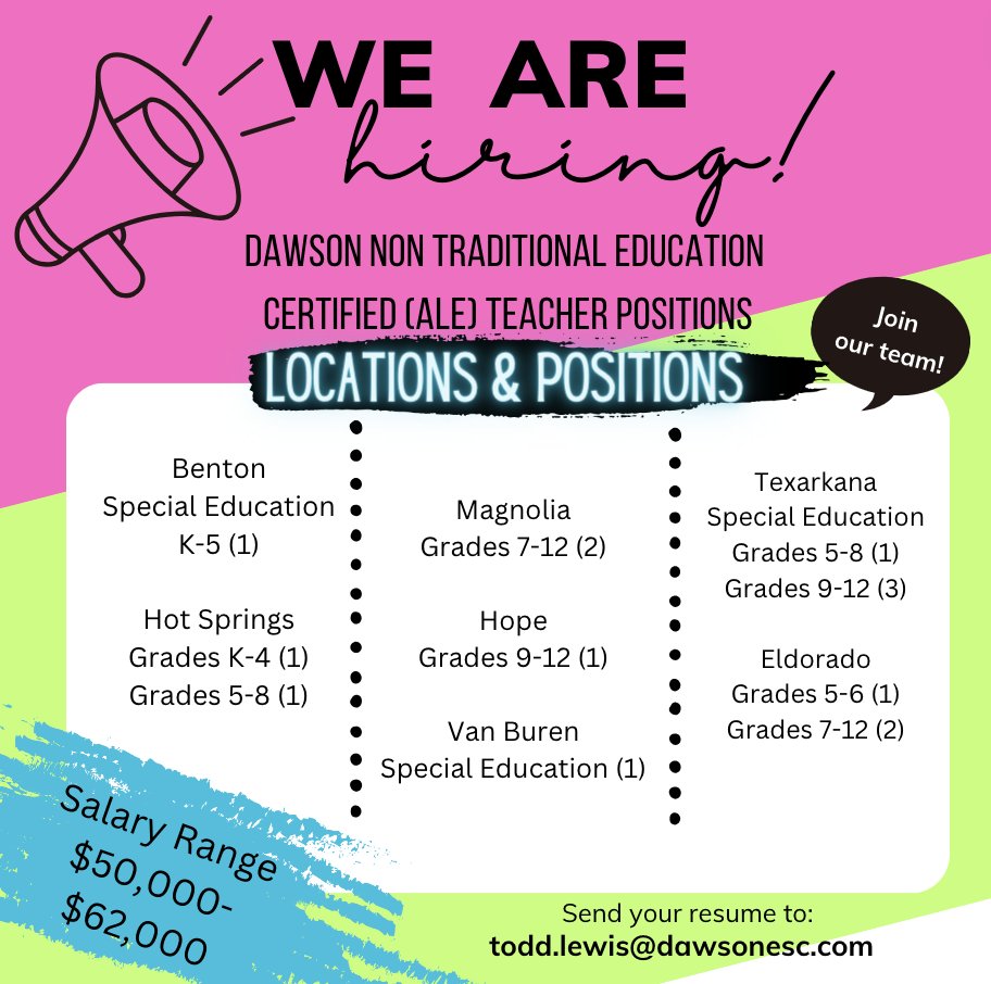 dawsonesc's tweet photo. Job Postings! https://t.co/uEwIYm58Q9