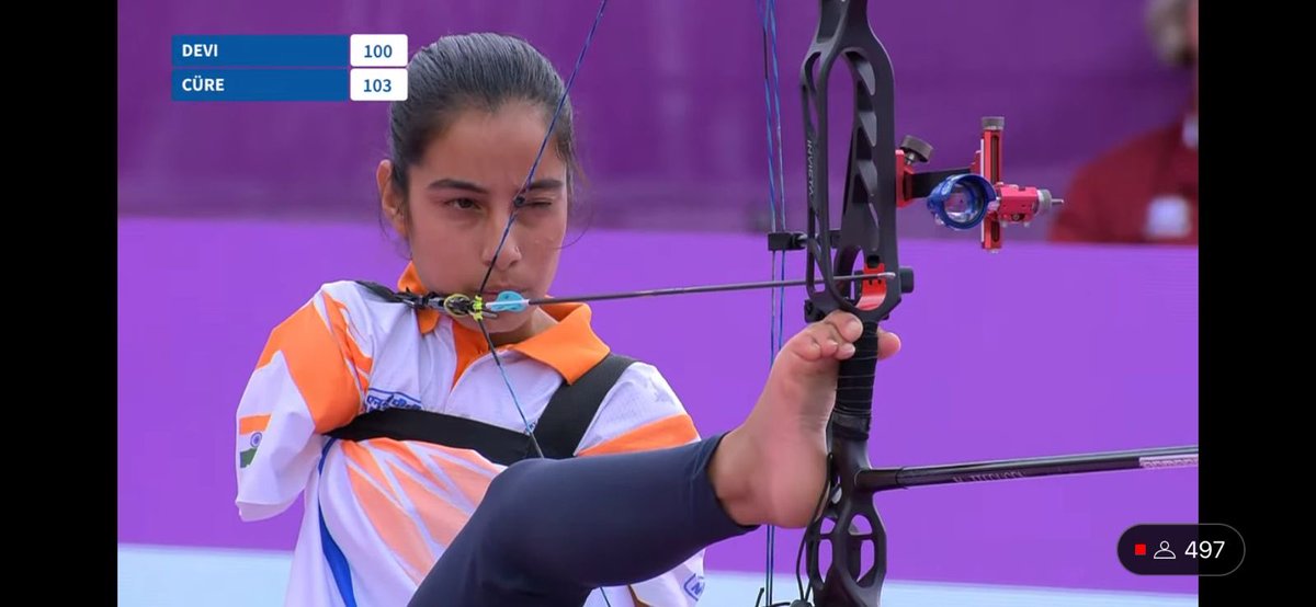 Sheetal Devi!! 1st armless female archer to reach final of the Para Archery World Cship!

Wins🥈medal for 🇮🇳 losing to the 2020 Paralympics🥈medalist 

Congrats to coaches @vedwankuldeep,  <a href="/abhilasha21192/">Abhilasha Chaudhary 🇮🇳 ( Nation First)</a>, AAI, SAI, PCI 

So proud to support this inspirational young girl! #OGQ