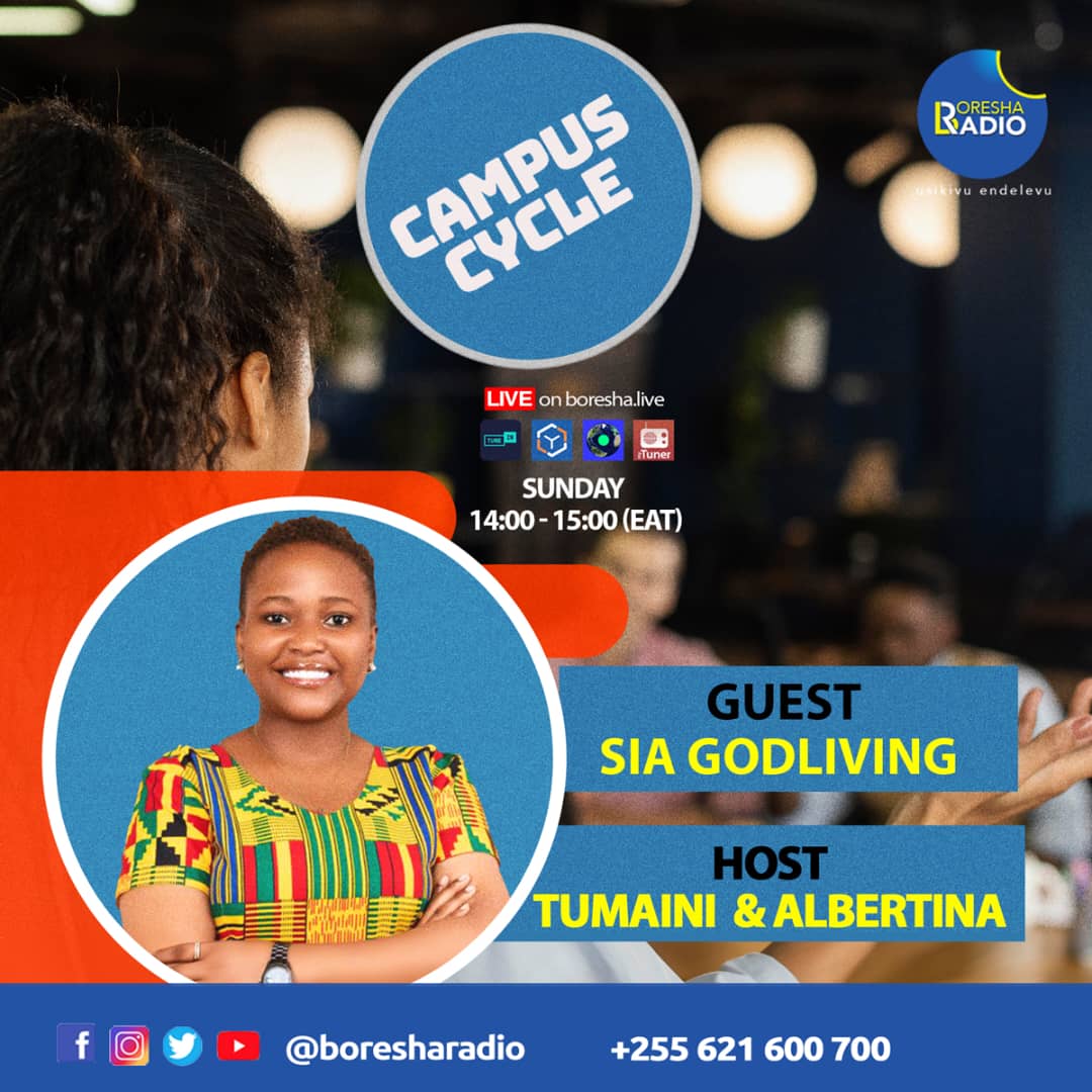 BoreshaRadio's tweet photo. Tune in this Sunday from 14:00 to 15:00 hours on @BoreshaRadio as we discuss on what it takes to be a Leader at Uni. We will be joined by Sia Godliving who is a Vice President at Ardhi University Students Association #ARUSO https://t.co/m4UEPvYyDe