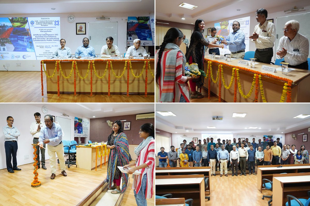 CSIR_CMERI's tweet photo. CSIR-CMERI inaugurated DST-SERB sponsored High End #Workshop Karyashala titled “Artificial Intelligence (AI) based Surveillance and Security: Accelerating Collaborative Public Safety”.  The programme will be conducted during 22nd-29th July, 2023. https://t.co/mHhdjvdJDc