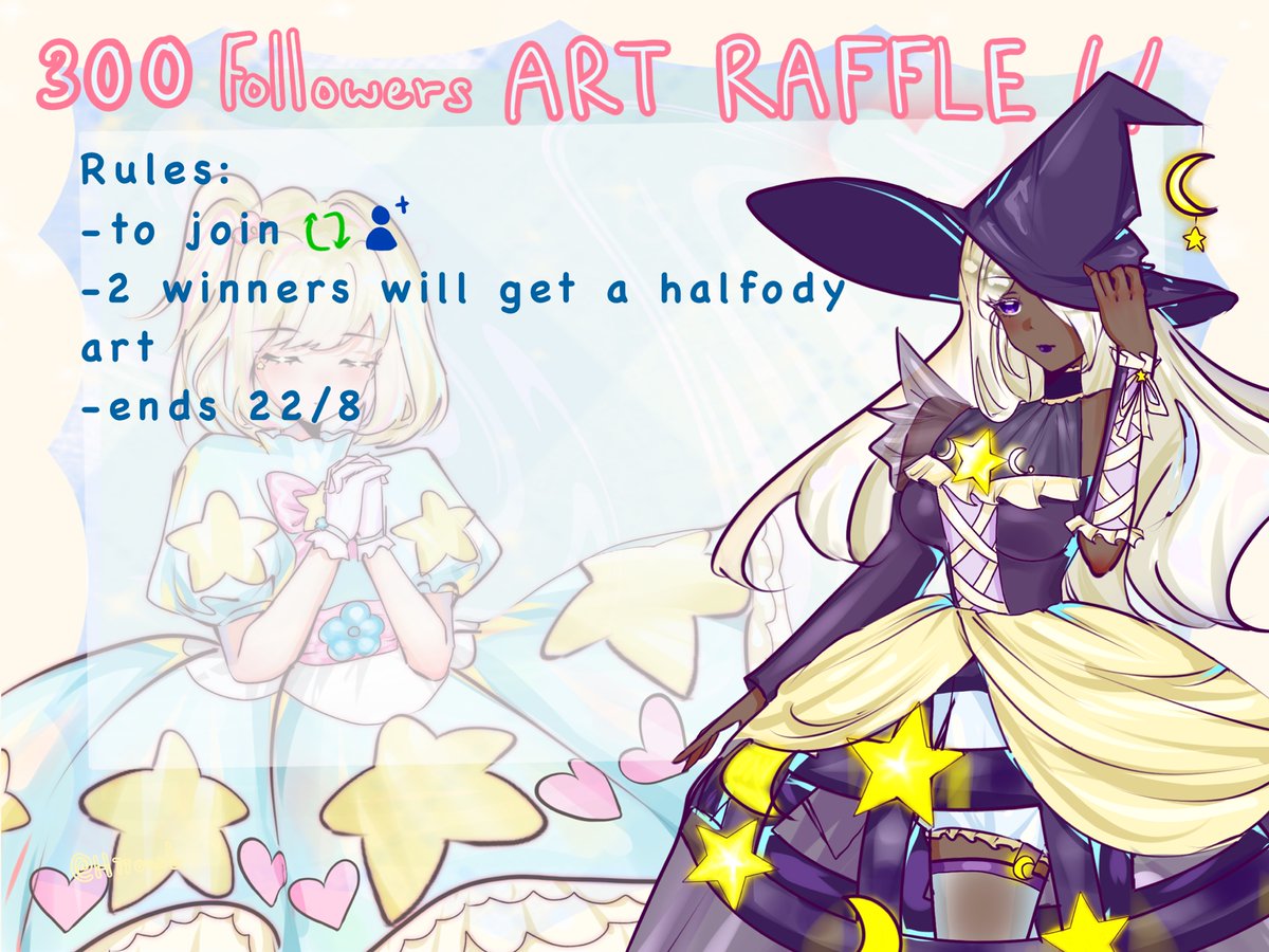 Tysm for 300 followers 🥹🫶💕💕 I’m so grateful for all of your support 💗💗💗

Rules💗 
💕retweet( no quote tweet) and follow to enter

💕there will be two winners

💕ends 22/8

#artraffle  #art