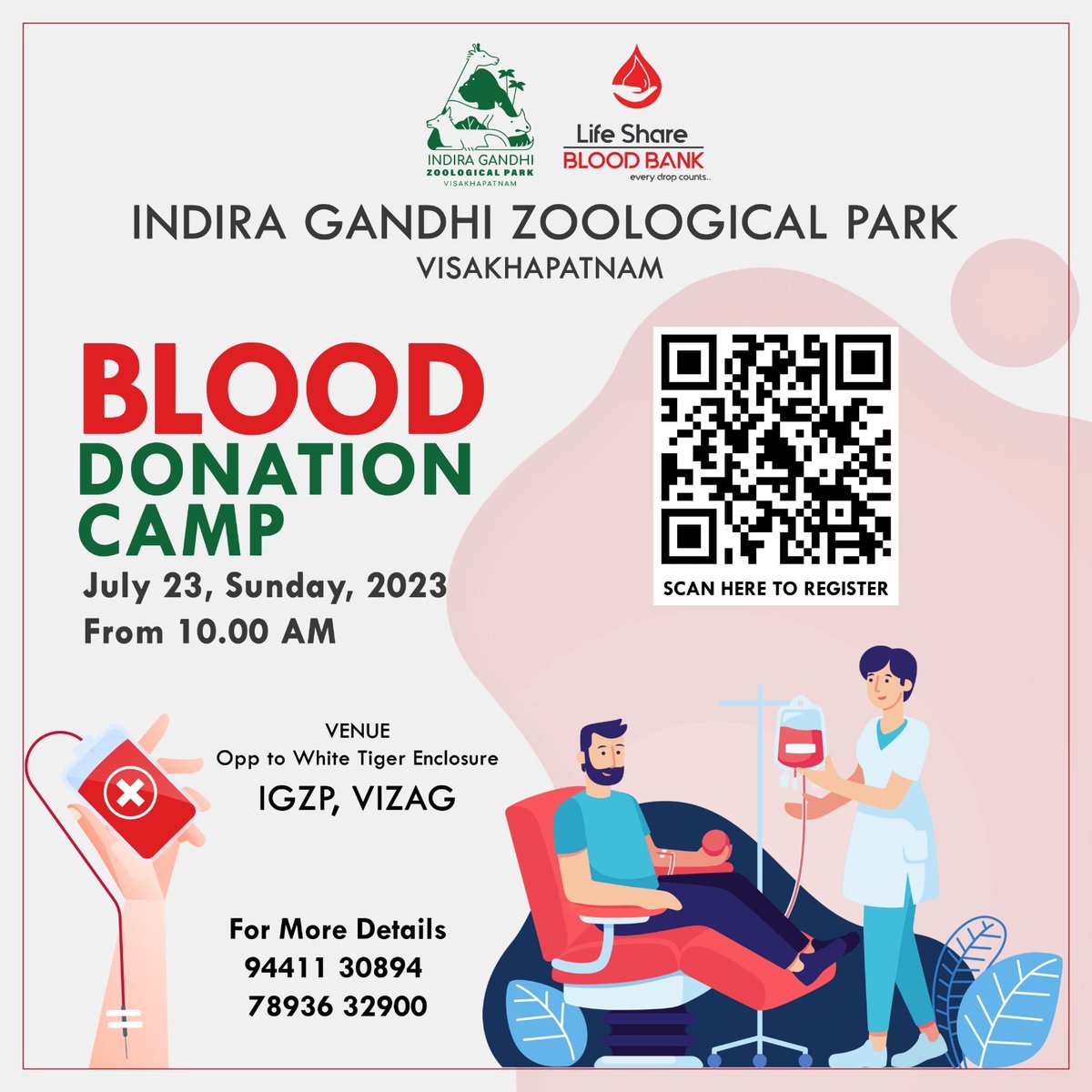 #Visakhapatnam #Blooddonationcamp 🩸 Date- 23 July 2023 Time - 10am Onwards ✅Venue- Opp. White Tiger Enclave, IGZP #Vizag @CHNvolunteer @GaneshaVenkat @BloodAid @gounder_ramya @BloodDonorWorld @ParulAggarwal04 @RaktdanIndia @thesks24 @rishi7_roy @DibyaRanjan4841