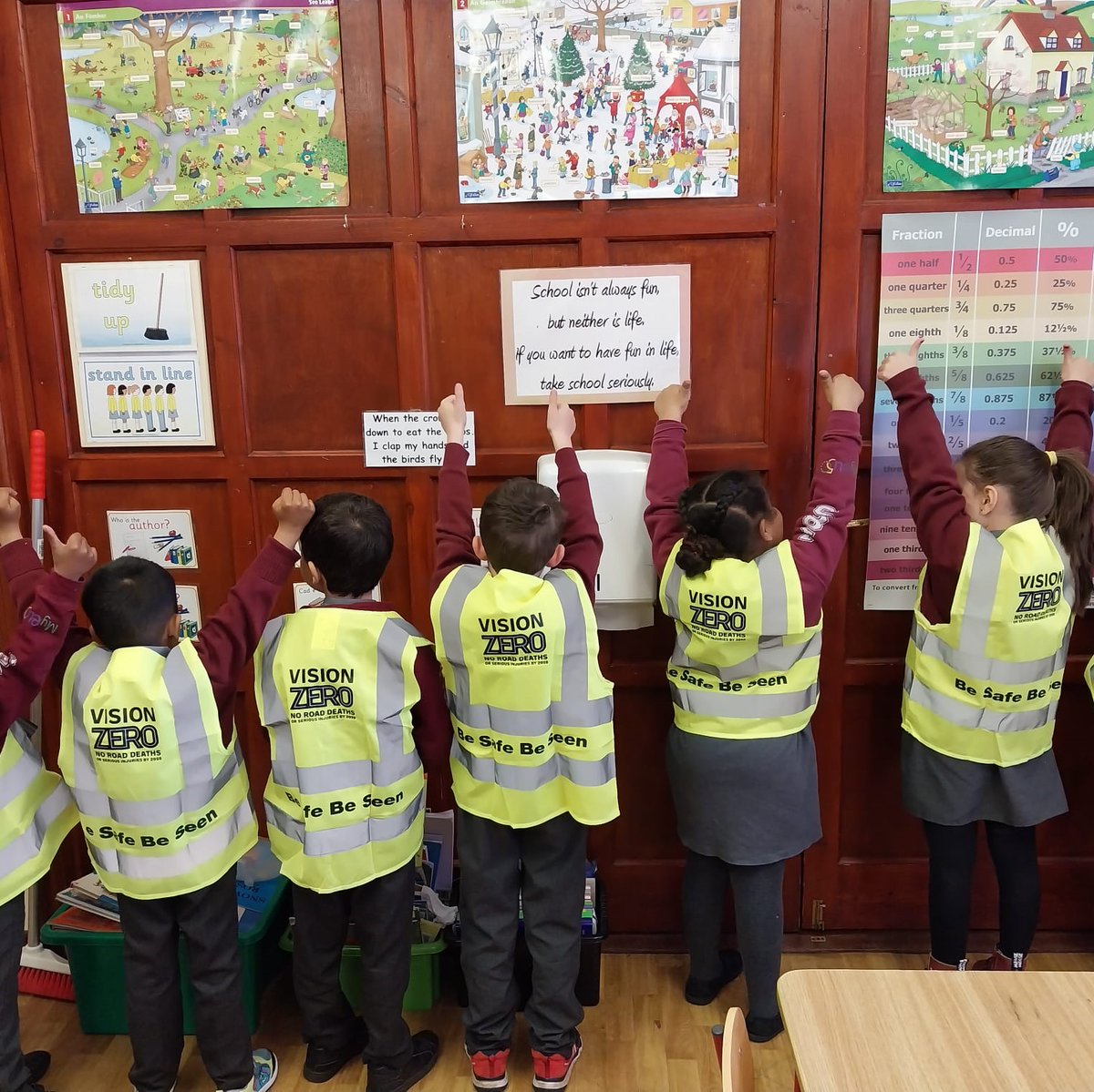 RSAIreland's tweet image. The Junior Infants at Ballinlough NS, Roscommon know the importance of wearing their High Vis Jackets after their recent road safety talk. If you would like one of our educators to visit your school for free. email: educationservice@rsa.ie #freeservice #VisionZero
