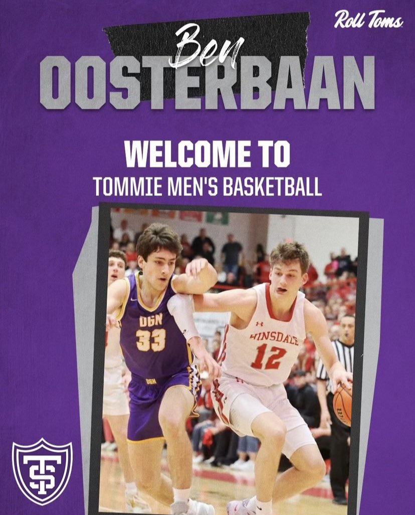 Class of 2023 6’6” wing @ben_oosterbaan of Hinsdale Central eschews Michigan baseball and commits to St Thomas for basketball. Congrats young fella. https://t.co/94dJ6LDdhW