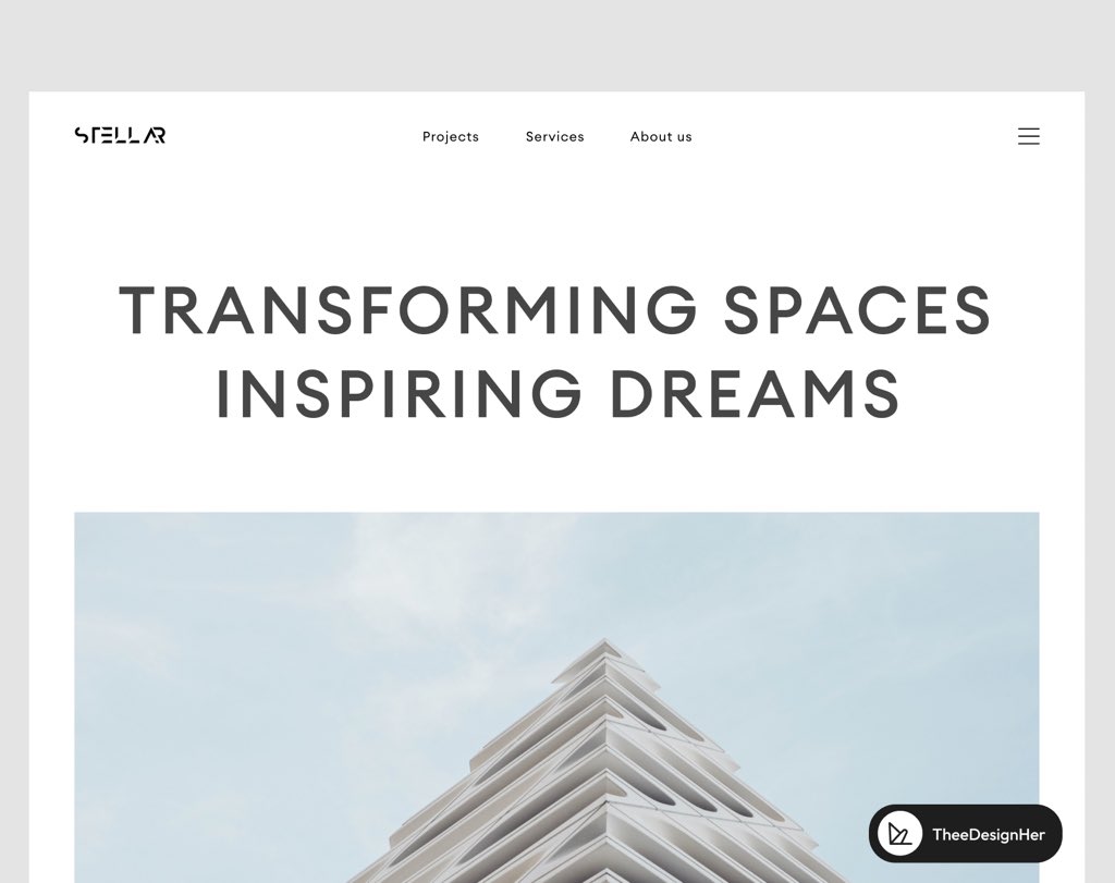 misethecreative's tweet image. A simple landing page I worked on this weekend; for an architecture firm called STELLAR 👩🏾💻✨
#designexplorations