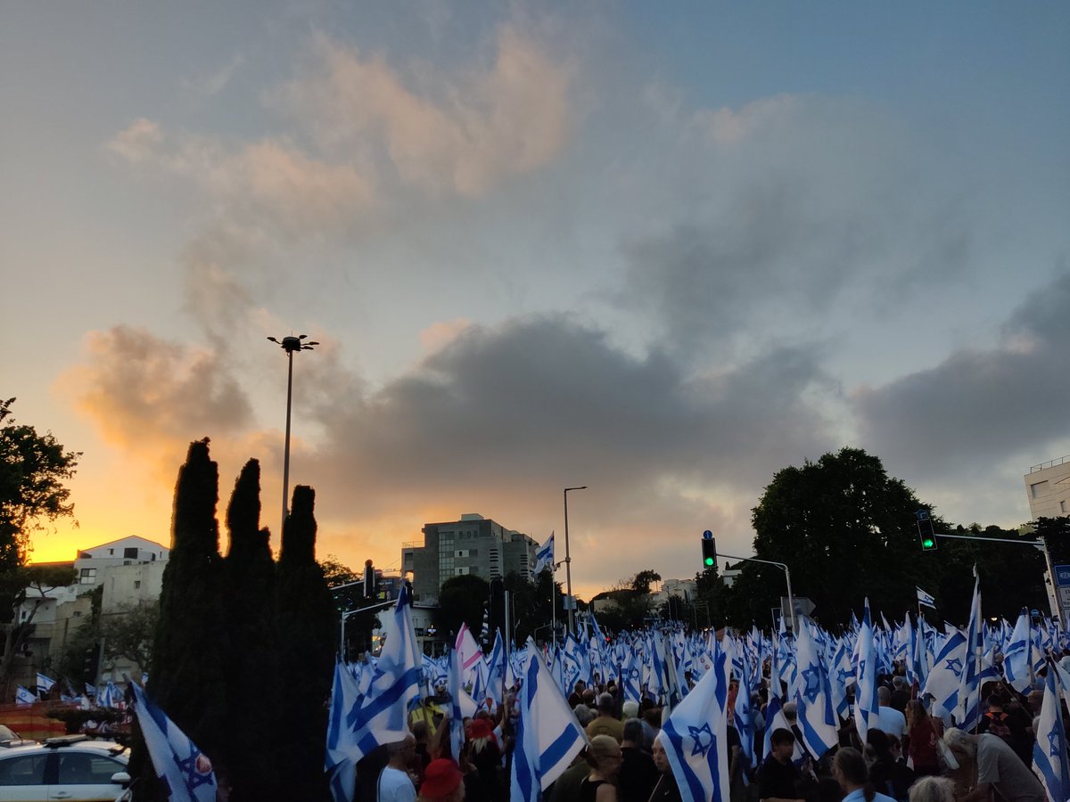 Protesting in Haifa. Democracy!