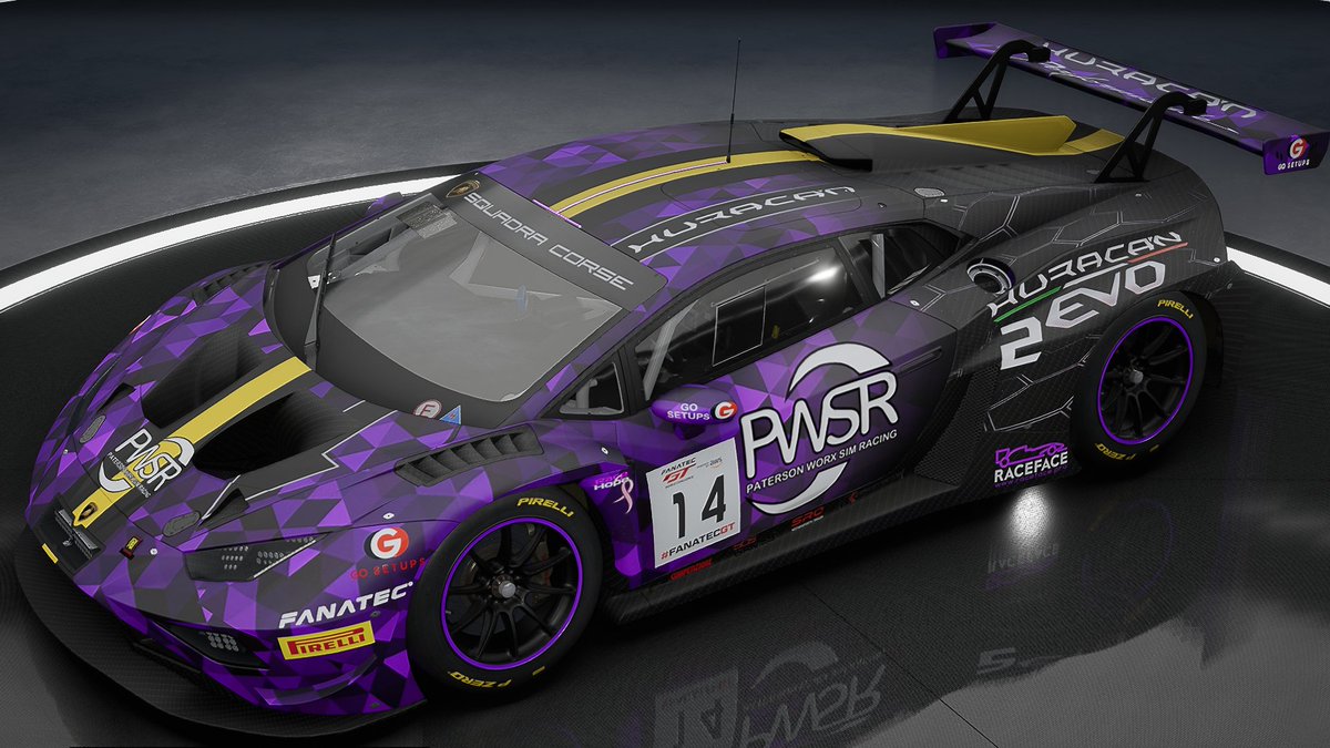 Hello Boys! The newly skinned PWSR Huracan EVO 2's are ready for the next round of the <a href="/RaceFacePro/">RaceFace.Pro</a> GT3 league and Sprint series, with Daniel, Alan, Darryn and Giom giving it their best. 2 weeks to go, first we do the Endurance series. #letsgo, #supportyourteam, <a href="/PWSRSA/">PWSR</a>