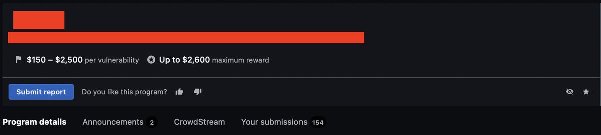 150 vulnerabilities submitted to one program🎯

Thanks <a href="/Bugcrowd/">bugcrowd</a> for inviting me to You Know Which program 😄😉