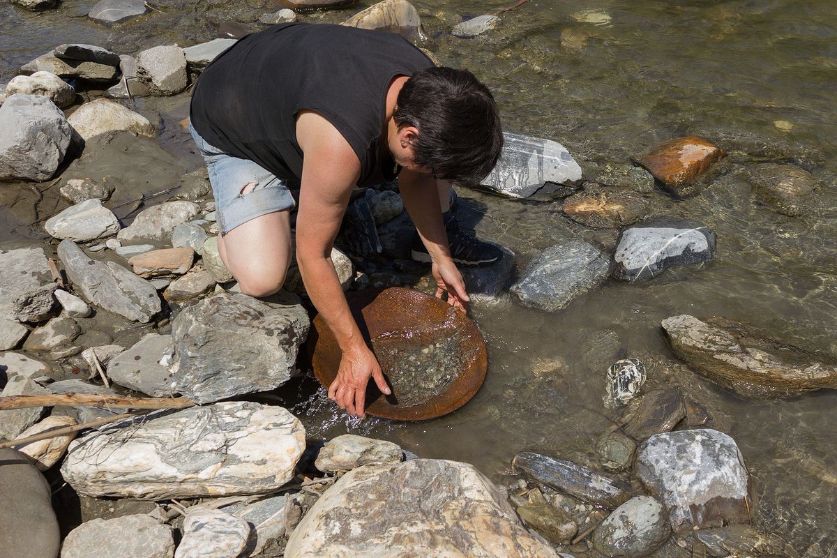 Gold panning can be so rewarding, yet also backbreaking.