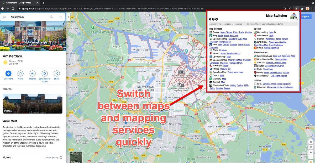 dutch_osintguy's tweet photo. Had some questions the last weeks from people regarding #mapping/#geolocation browser tools for #OSINT.
Here is a tip:
Try the maps switcher Chrome extension to quickly switch between maps and mapping services.
https://t.co/n1jrbvcccP https://t.co/8sVy78304n