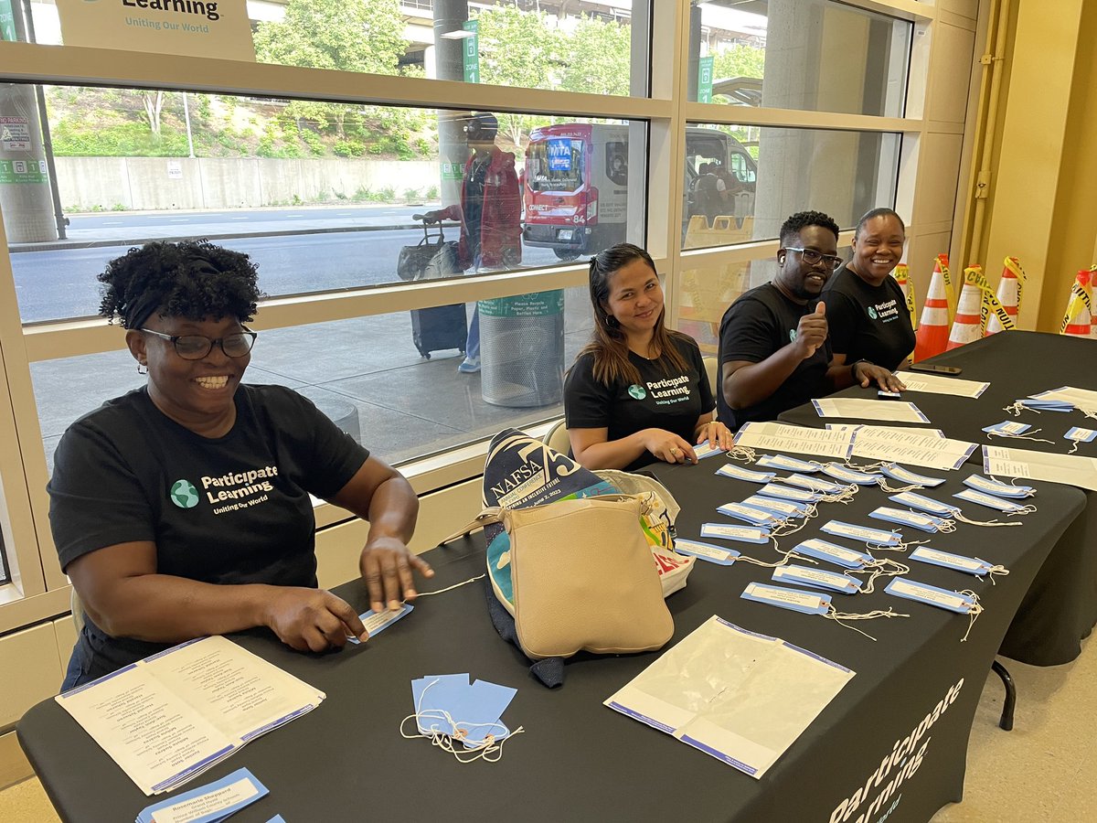 ParticipateLrng's tweet photo. Good morning from @Reagan_Airport where we are ready and excited to welcome 213 new Ambassador Teachers! Stay tuned this week for glimpses into their #PLOrientation2023 experience! #UnitingOurWorld https://t.co/5N6ZV0ndU5