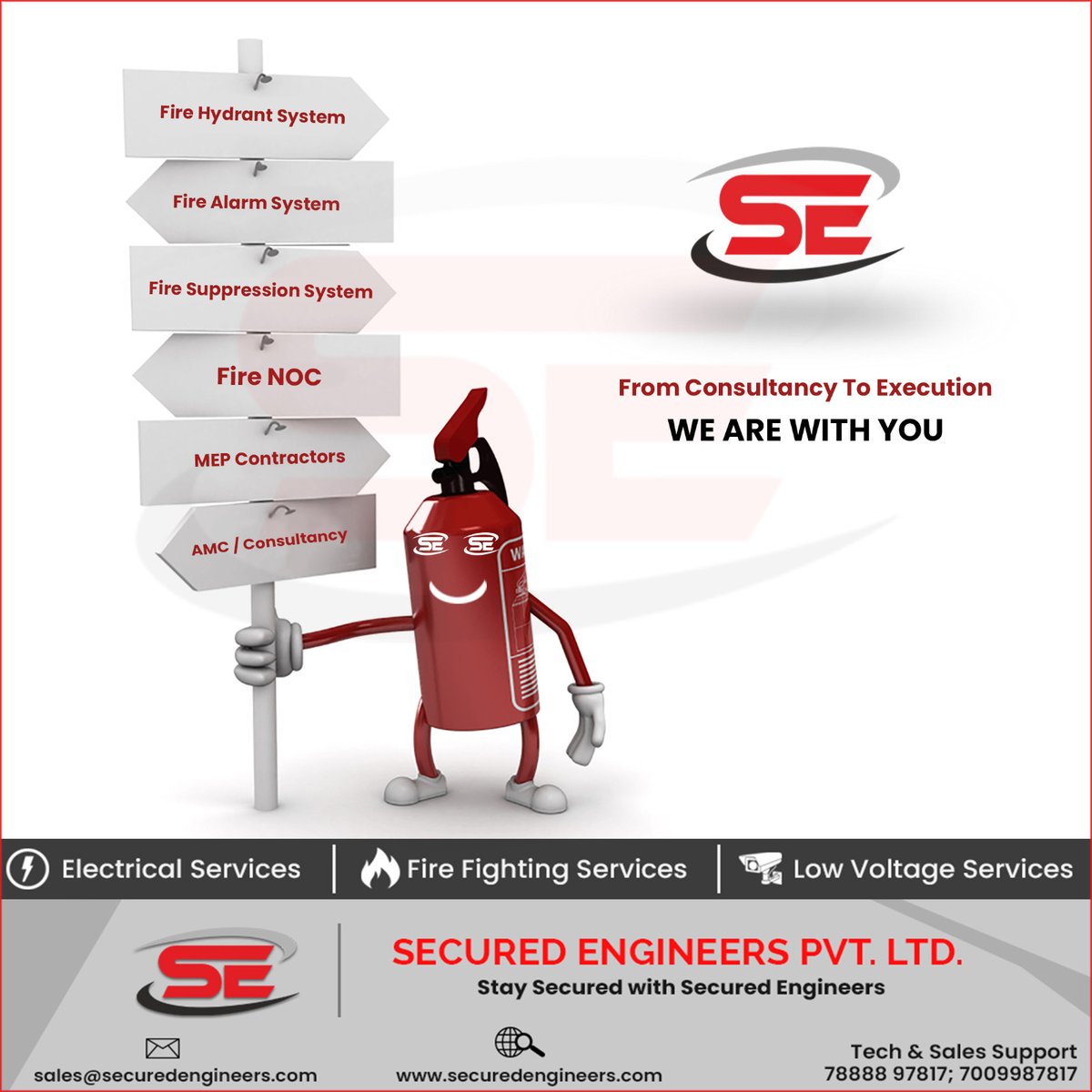 From consultation to Execution, We are with you.
#fire #firesafety #fireconsultants #firefighting
Secured Engineers Pvt. Ltd. | Seoz Fire
Call Now: 070099 87817
📩 Email: sales@securedengineers.com
👉 Website: securedengineers.com
