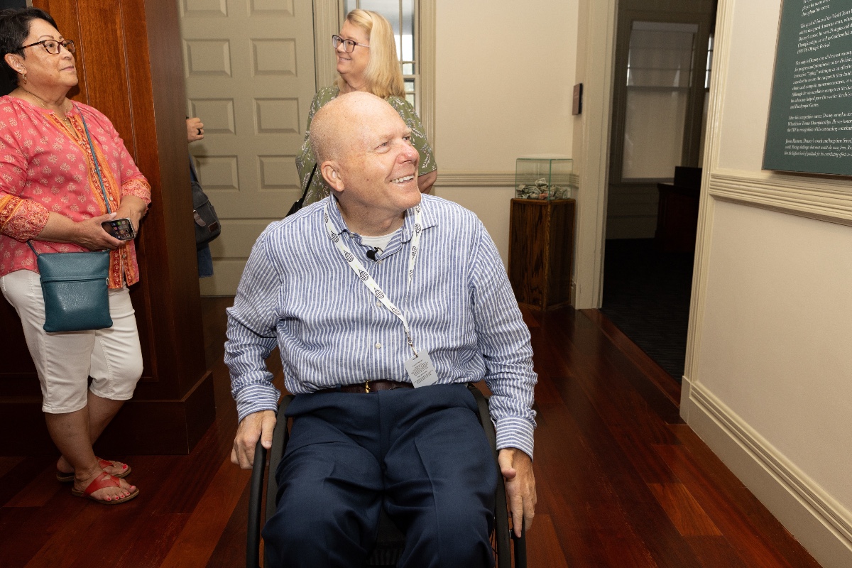 TennisHalloFame's tweet photo. Soaking it all in ❤️ There's nothing like seeing yourself alongside history.
2023 Hall of Fame inductee Rick Draney took a tour of our museum yesterday among friends and family.
@usta | @worldtennis | #EnshrinementWeekend https://t.co/3STj1pRV9P