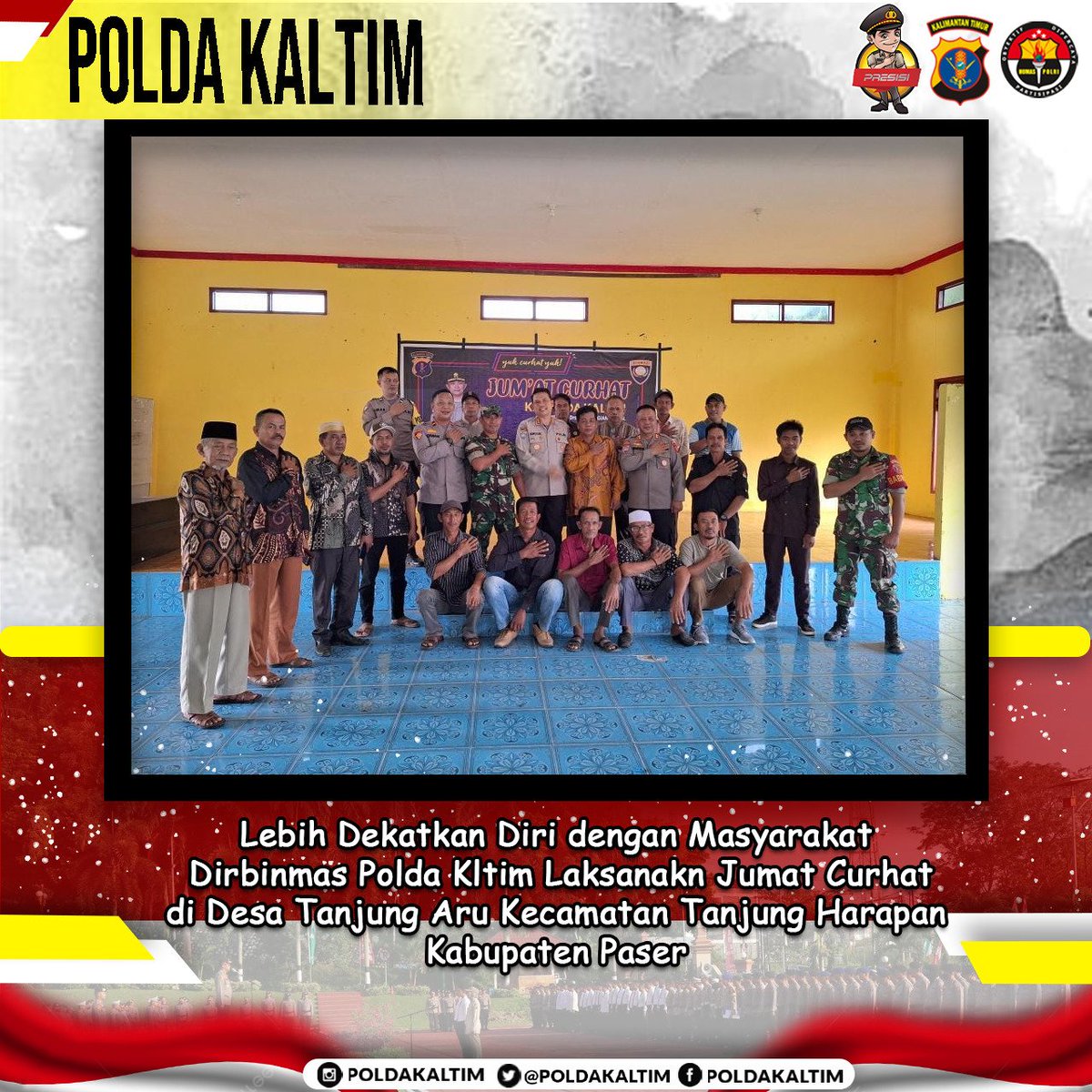 Poldakaltim's tweet photo. Berbagi Cerita, Menginspirasi Hati, Pada hari Jumat, tanggal 21 Juli 2023, kami dengan penuh semangat melaksanakan kegiatan di Desa Tanjung Aru, Kecamatan Tanjung Harapan, Kabupaten Paser.
.
.
.
#Poldakaltim #Kaltim #kamihumaspolri #ProgramPrioritasKapolri https://t.co/kcPpIrYxHu