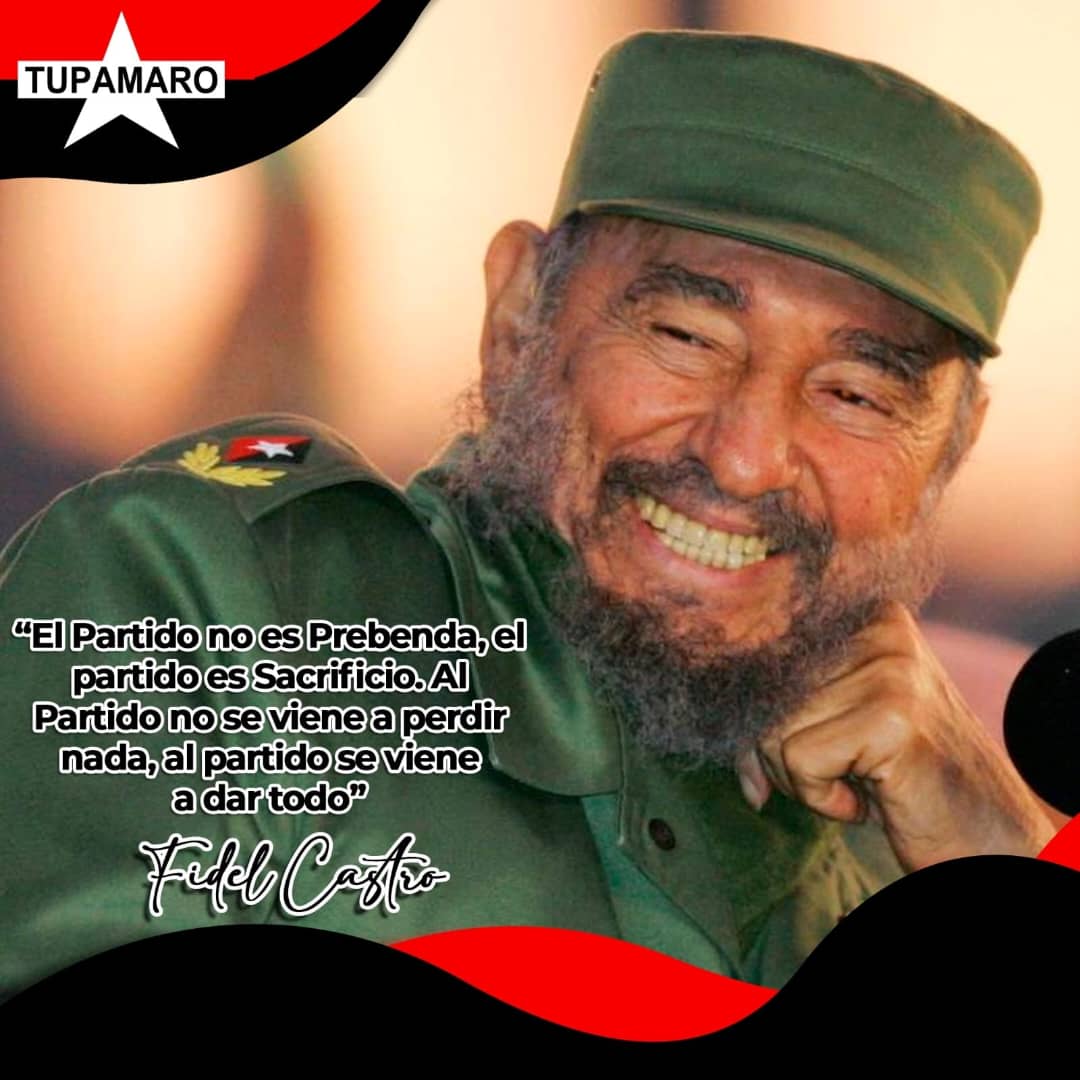 “El Partido no es Prebenda, el Partido es Sacrificio. Al Partido no se viene pedir nada, al Partido se viene a dar todo. Comandante Fidel.
<a href="/NicolasMaduro/">Nicolás Maduro</a>

#SecretariadoNacionalTupamaro2023 
#SaludEnTodaLaPatria
