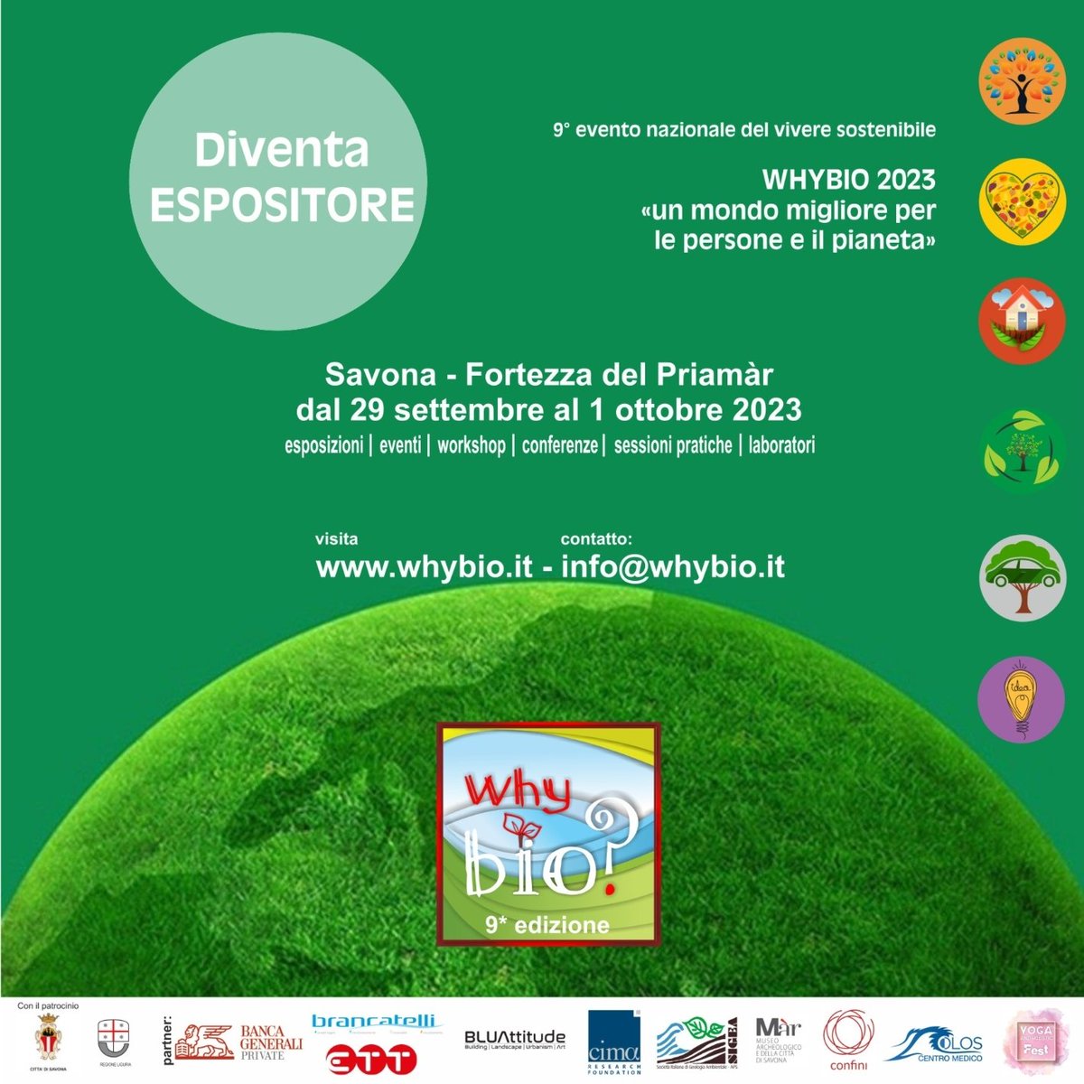 WhyBioSavona's tweet photo. WhyBio ritorna a settembre 
9 edizione a Savona 

Vieni a esporre,  vendere, divulgare e condividere.  Info e prenotazioni: info@whybio.it 

https://t.co/R0SfGuwKGQ https://t.co/0pWCX53pER