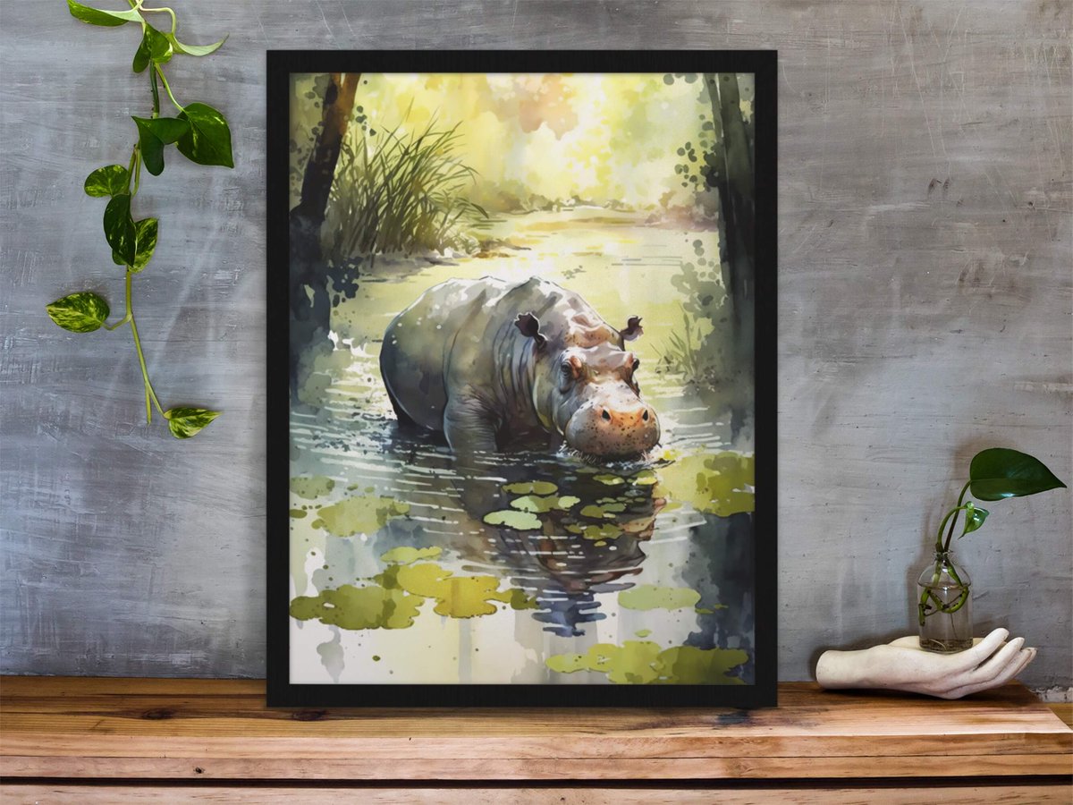 Excited to share the latest addition to my #etsy shop.

A Gray Hippopotamus Gracefully Traversing Through a Gently Flowing River Amidst a Lush and Vibrant Jungle on a Radiant Day

etsy.me/44XlemY 

#hippopotamusart #cutehippoart #hippoinwater #naturescape #animalscape