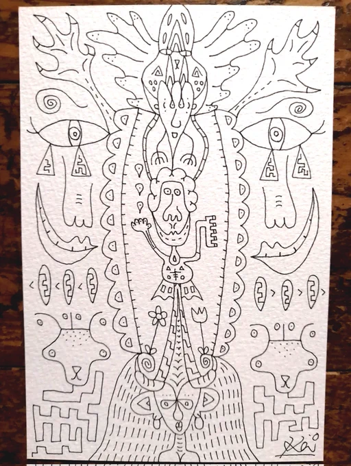 「天神」 #ペン画始めました