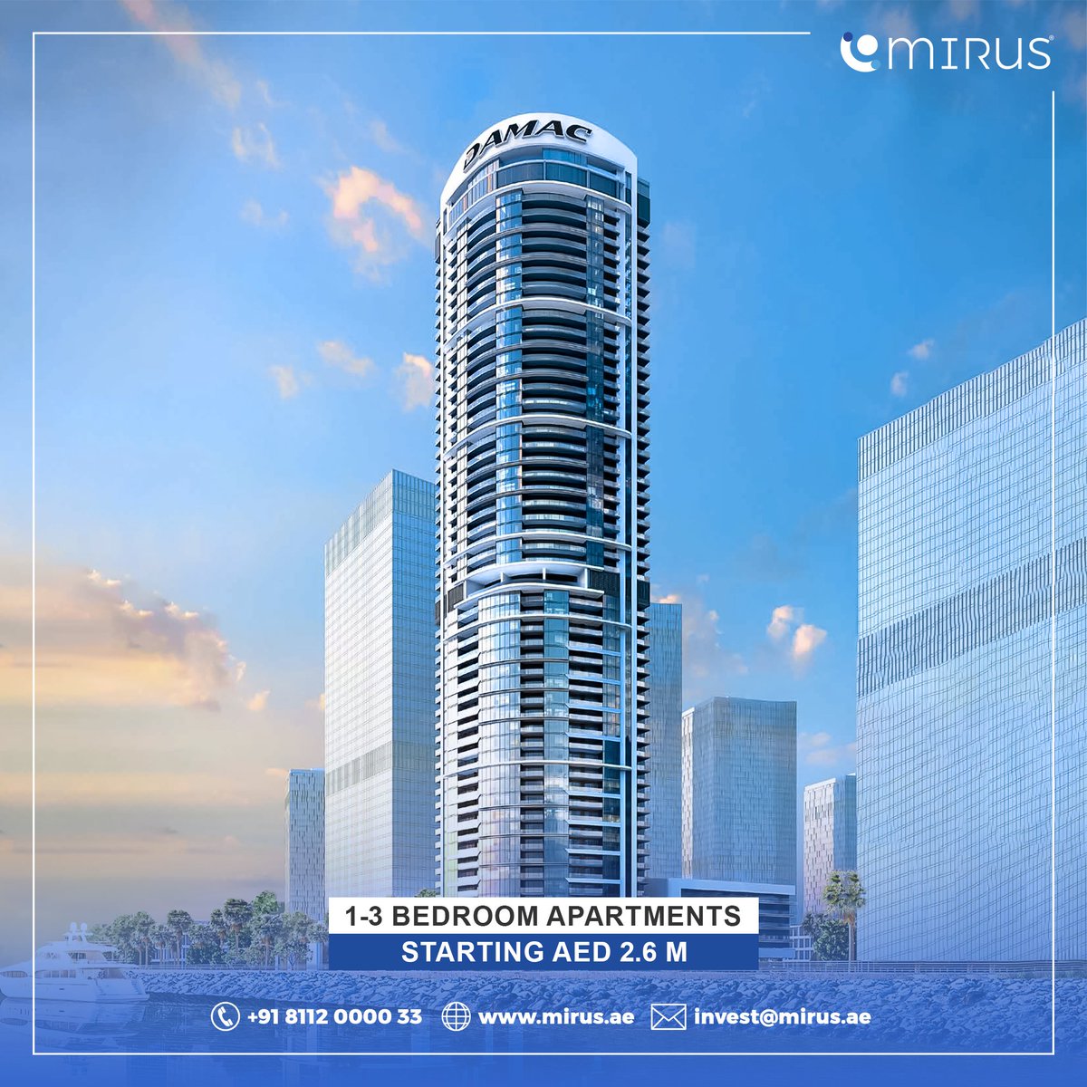 MirusGlobal's tweet photo. Harbour Lights 📍Dubai Maritime
◽️1, 2 & 3 Bedroom Apartments
◽️Payment Plan is 70/30
◽️Starting at 2.6M AED
◽️Handover 2027
#dubai #uae #dubairealestate #dubaiproperties #dubaivillas #dubaiapartments #damacharbourlights #damacproperties #mirus https://t.co/BFNtKYkPFp