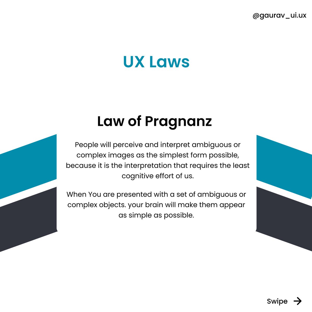 sriva_stava's tweet photo. UX Laws Series. 9thpost
Law of Pragnanz 💪
#uidesign #uiuxdesign #uiux #UXDesign #appdesign #webistedesign https://t.co/vt0xjsxnl0