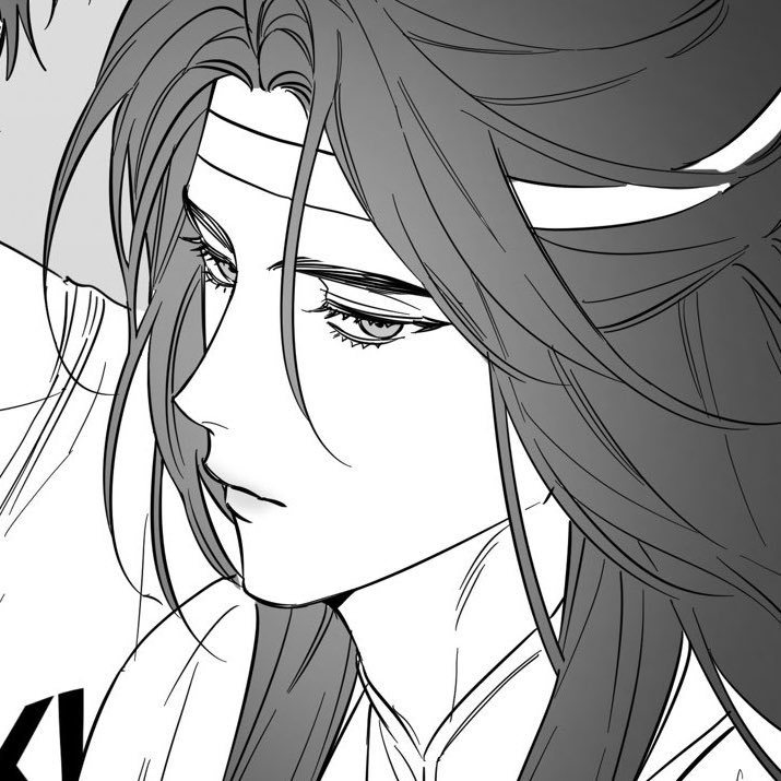 1boy long hair male focus solo headband yellow eyes monochrome  illustration images