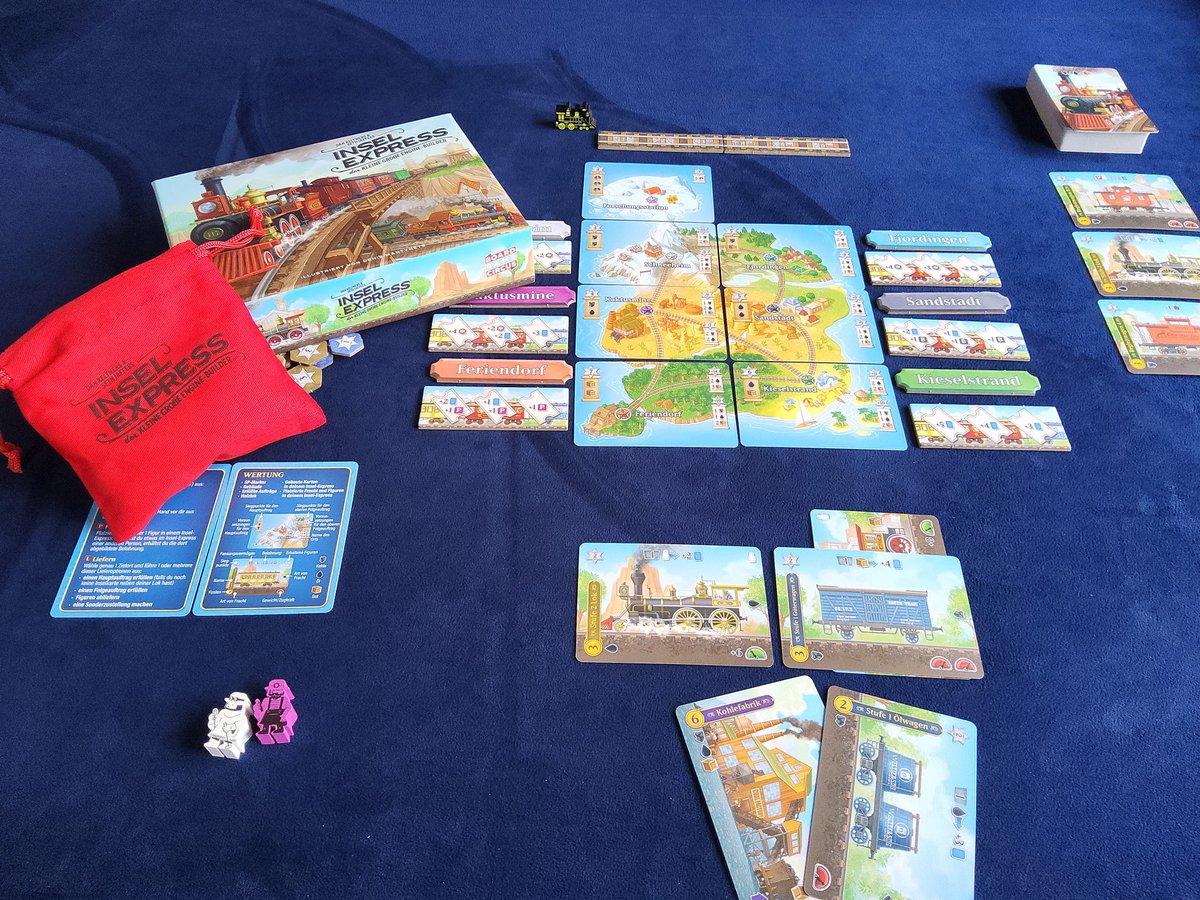 #InselExpress von @boardgamecircus: Kleine Schachtel mit viel Spiel drin. Sehr schön gestaltet. Ich bin sehr gespannt auf weitere Partien und die Solomissionen. #Solospielen