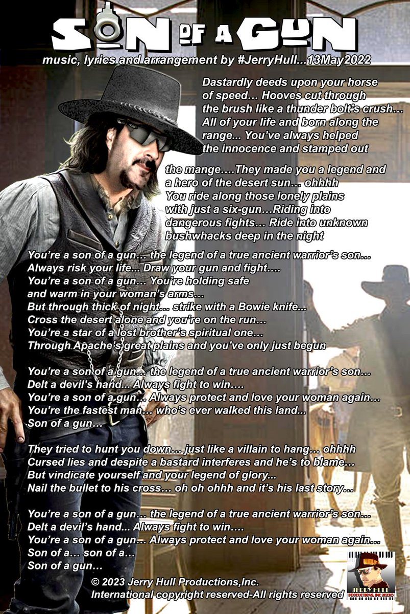 jerryhullsinger's tweet photo. 💥🎼😎👍🎹😁Check out! #hit #single "𝐒𝐎𝐍 𝐎𝐅 𝐀 𝐆𝐔𝐍" ©𝟐𝟎𝟐𝟐 https://t.co/RZt1aQmyA0 by #recording #artist #JerryHull #1st #single from forthcoming album! #upbeat #rock #pop #blues #americana #desertplain #westernmovies #gunslinger #forthcomingalbum https://t.co/dI8AqAIsau