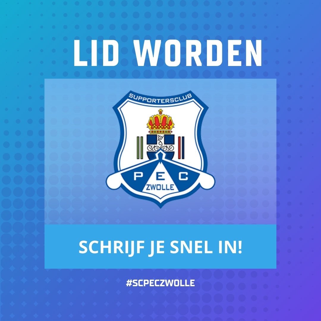 SC_PEC_ZWOLLE's tweet photo. Ben je nog geen lid en wil je dat wél? (Worden wij heel blij van)
Kijk op https://t.co/sy9HTpnHVc! https://t.co/EbrEyK36Lv