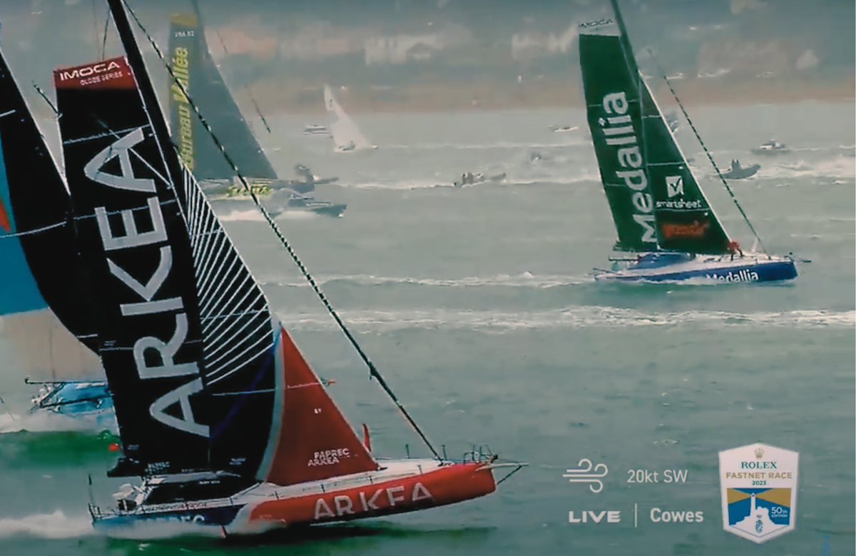 ✨ 🏎️ 🌊INCROYABLE DEPART BABORD AMURE
En direct de la <a href="/RolexFastnet_Ch/">Rolex Fastnet Race - Cherbourg</a>  à Cowes en Angleterre !
✨ <a href="/RORCRacing/">RORC</a>