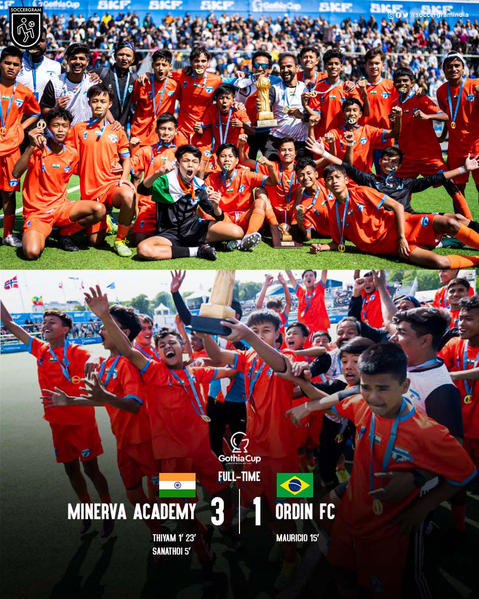 Congratulations!! Minerva Academy FC made history as the first-ever Indian team to win the Gothia Cup. 👏🏼🤩🇮🇳
.
.
.
#minervaacademy #gothiacup2023 #gothiacup #indianfootball #isl