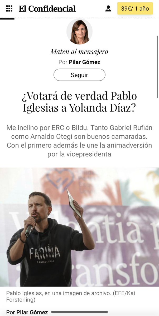 PabloIglesias's tweet photo. Esta señora tiene una licenciatura en periodismo, cobra de @elconfidencial y de la @laSextaTV y no sabe que en Madrid no se puede votar a Bildu o a ERC. Viviera donde viviera, votaría a la candidatura donde está mi partido, pero el nivel del periodismo da vergüenza ajena https://t.co/jz7tDWpsRd