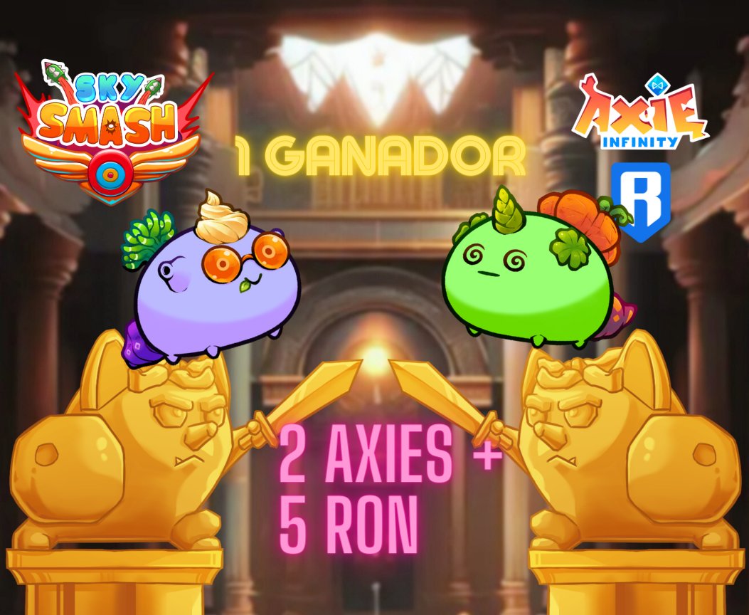 ¡Sorteo SkySmash! 
Para celebrar este nuevo juego vamos a sortear 2 axies + 5 RON para UN ganador este 31/7 ¡A participar! 🤗

Like ❤ &amp; RT 🔁 this tweet. 
Follow @SkySmashAxie <a href="/OLAGuildGames/">OLA Guild Games</a>
@ your twitter  Tag your friends 
#AxieOrigins #SkySmash