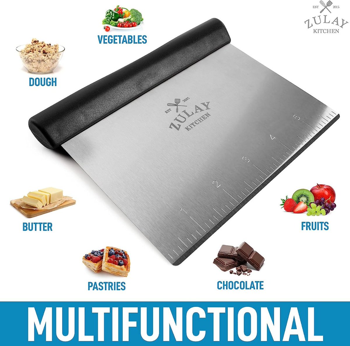 Dough Cutter &amp; Pastry Scraper ✨

✅PREMIUM QUALITY
We have built this bench scraper with food-grade stainless steel that is carefully crafted to not bend, break, or rust after long-term use. 🙌

Check this out! 📣
amazon.com/Multi-purpose-… 🛒