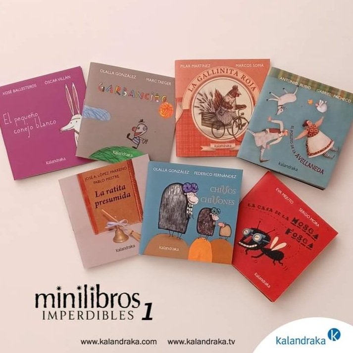 KalandrakaEdit's tweet photo. Estas #vacaciones disfruta tus #Minilibros en todas partes
Siete #LibrosParaSoñar de 7x7cm en cada cajita: volumen 1 con #ElPequeñoConejoBlanco #Garbancito #LaGallinitaRoja #ElPollitoDeLaAvellaneda #LaRatitaPresumida #ChivosChivones #LaCasaDeLaMoscaFosca
📚https://t.co/uplyExtDsx https://t.co/BcU0wCAYfo