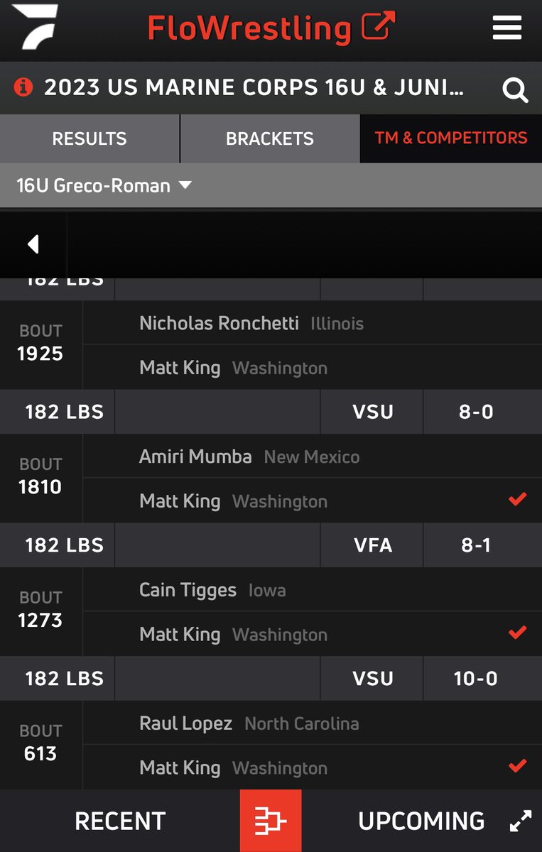 Great first day of Greco at the USA Nationals for Matt King 182 and Burak Bowers 285. 

Matt went 3-0 and is in the Quarter finals

Burak dropped his first match, but then won 4 straight to stay in the hunt. 

These <a href="/SumnerSpartans/">Sumner High School</a> are wrestling well.