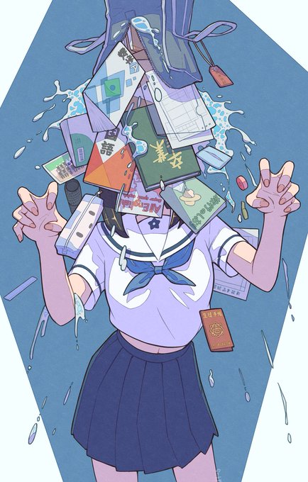 「sailor collar school bag」 illustration images(Popular)