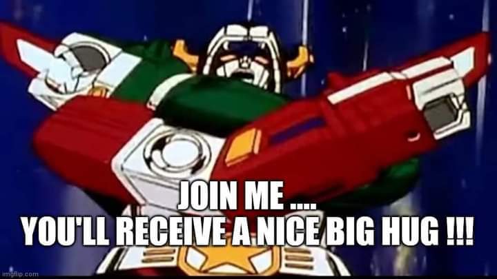VoltCon's tweet image. Voltron hugs are pretty much the super robot equivalent of cat paws. :P #voltron #voltcon #caturday