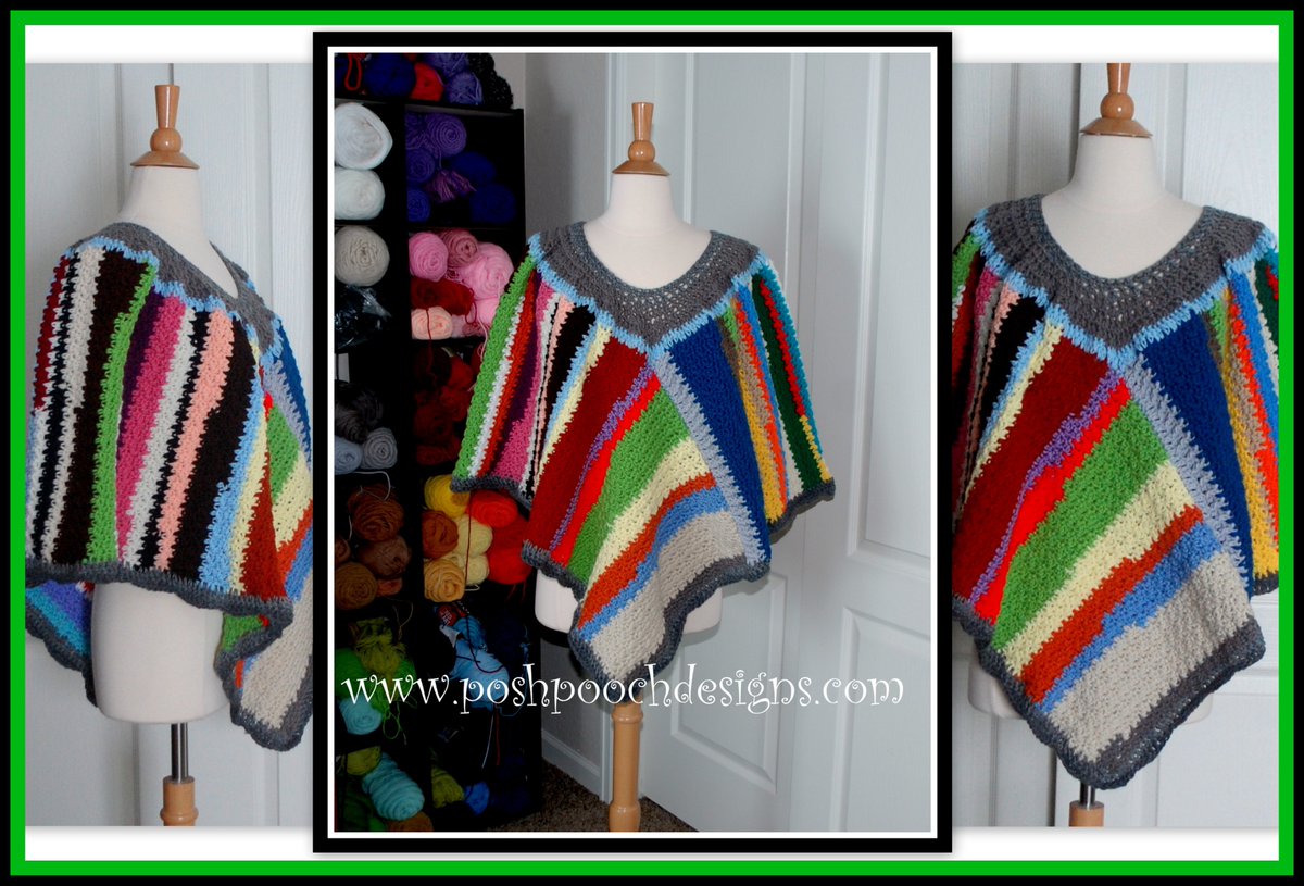 SaraSachCrochet's tweet photo. Scrap Happy Poncho Crochet Pattern -https://t.co/5osIK2QV0q #poncho #crochetponcho #scraphappy #freecrochetpattern https://t.co/ZAjMioM9II
