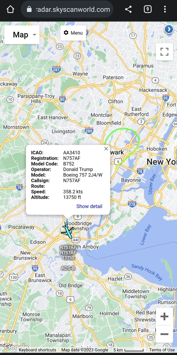scan_sky's tweet photo. #DonaldTrump Trump Force One 🔴 ⚫ ⚪ Airborne From Newark Liberty International Airport 🇺🇸
Boeing 757-2J4 - #N757AF
Likely Heading To Palm Beach International Airport 🇺🇸 https://t.co/9pNub4Ri8z