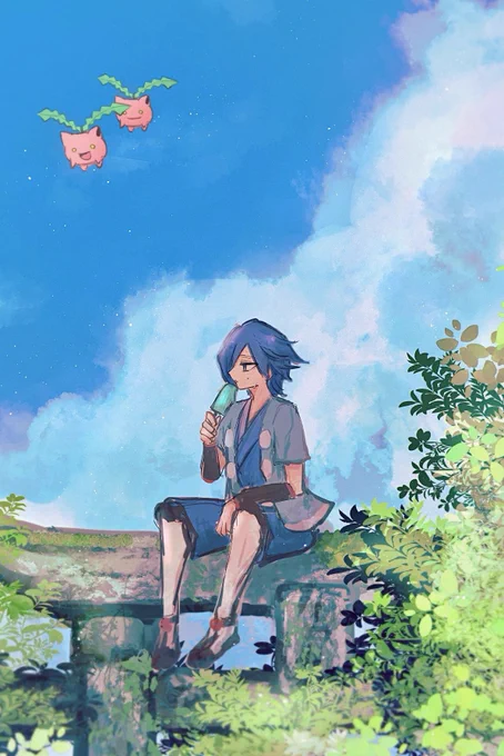 夏のハヤトくんの絵だね