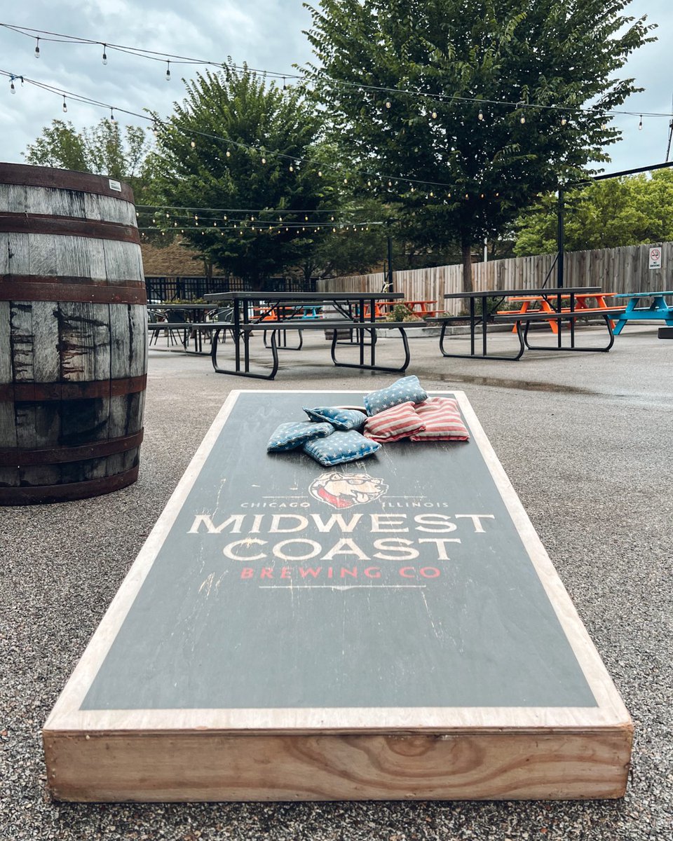 Our patio is callin' your name all weekend long, and we can't wait to see who's got the best cornhole prowess 😎
