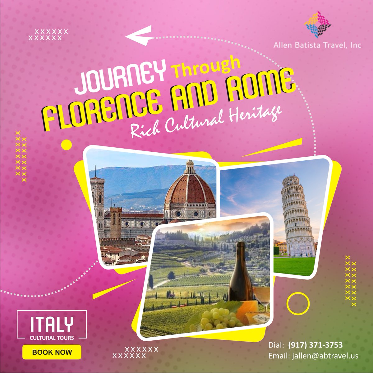 Embark on a journey through Italy's rich cultural heritage with our Tuscany and Rome Cultural Tours Packages. From awe-inspiring ancient ruins to magnificent art collections, experience the best of Italy’s iconic cities.
rb.gy/cok3d
#ItalyCulturalTours #ArtandHistory